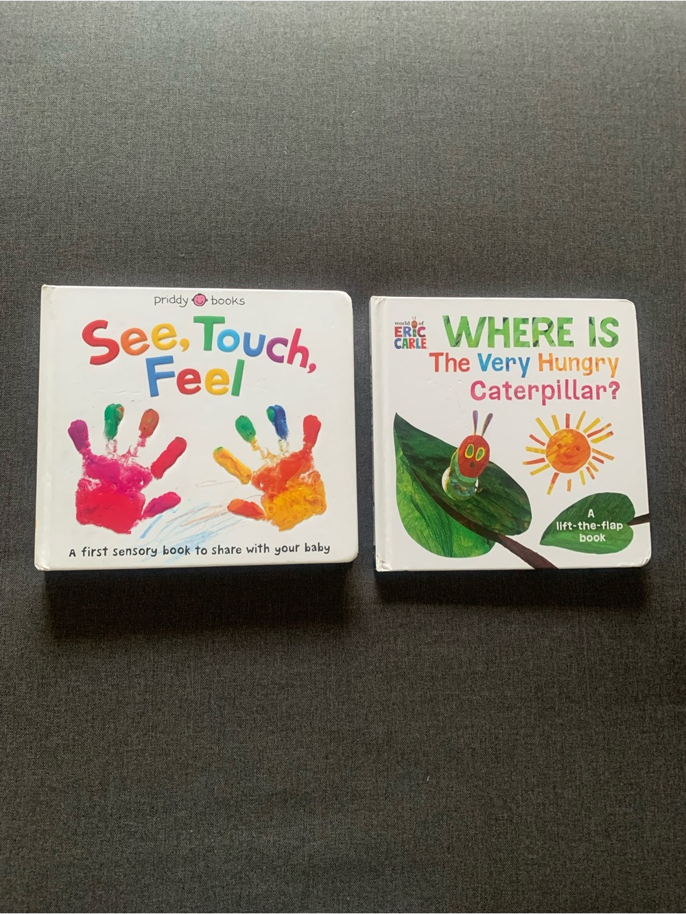 Books See, Touch, Feel & Where Is The Very Hungry Caterpillar?  Corners W/ Flaws
